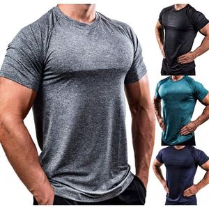 Camiseta deportiva de gimnasio de verano para hombre, 220 gramos, tejido de poliéster/algodón de secado rápido, estampado de logotipo personalizado para Fitness y ocio - Product Image 1