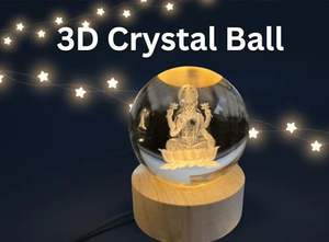 Desidiya - Lámpara de Noche de Cristal 3D con Forma de Bola de Cristal, Decoración para el Hogar, Regalo para Diwali, Graduación, Ramadán, Mujeres, Hombres, Papá - Product Image 3