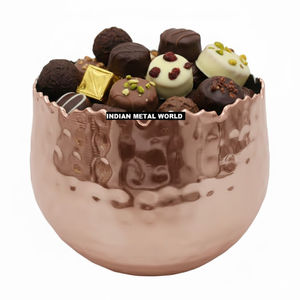 Tazón de Chocolate Martillado Dorado de la Mejor Calidad, Tazón Decorativo de Metal para Servir Postres, para Bodas y Fiestas - Product Image 6