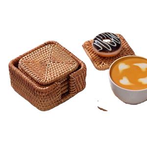 Buy Hot Selling Rattan <b>Woven</b> Square <b>Coasters</b> Handcrafted <b>Woven</b> Jute Wicker Drink <b>Coasters</b> Dining Table Mat Heat Resistant - Product Image 1