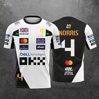 Kaos Lando Norris NO.4 2025 Gaya Balap Lengan Pendek, Pakaian Olahraga Bernapas untuk Olahraga Ekstrem dan Sepak Bola