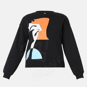 Sweat-shirt en coton de haute qualité avec impression surdimensionnée et col en O Sweat-shirt personnalisé pour femmes Vente en gros - Product Image 1