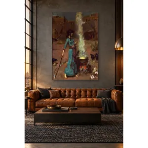 Fida Waterhouse Le cercle magique et la sorcière au chaudron, impression sur toile - Product Image 1