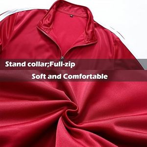 Trajes de correr de dos piezas vintage unisex con cremallera completa, cortavientos con logotipo personalizado, ropa de calle, chándales de campo, conjunto de 2 piezas - Product Image 3