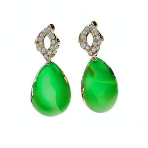 Nouveau 925 Sterling Silver Green Boucles d'oreilles Femmes Personnalisé Luxe vogue ensemble de bijoux Boucle d'oreille - Product Image 5