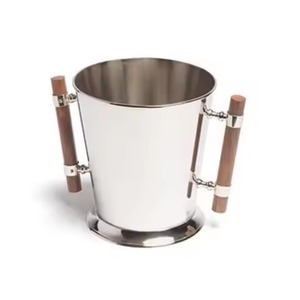 Style moderne et élégant pour seau à glace avec poignées en forme de corne, refroidisseur de vin en métal, verres de bar pour mariage, respectueux de l'environnement - Product Image 3
