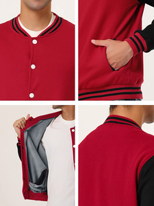 Veste de saison d'hiver Vestes universitaires pour hommes en gros Vestes Letterman Vestes personnalisées Broderie de baseball Letterman Varsity OEM - Product Image 6