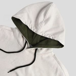 Sweat à capuche d'hiver 100% coton pour homme, uni, teint, logo personnalisé en gros, lourd, respirant, streetwear décontracté, commandes en gros - Product Image 4