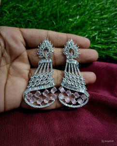 TRADITIONAL and FASHIONABLE AMERICAN DIAMOND CLASSIC STYLE <b>EARRINGS</b> and SLIVER PLATED for BIRTHDAY & CHRISTMAS GIFTS <b>EARRINGS</b> - Product Image 1