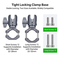 Support de téléphone portable à bras unique pour vélo et moto, base à boulon en U pour rotule de 1 pouce, pince compatible en alliage d'aluminium réglable