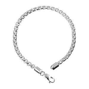 NOVAMART Fine 92.5 Sterling Silver Box Bracelet for <b>Men</b> & Boys 8 Inch Tennis Rhodium Plating Diamond Anti-Tarnish Gift 17 gm Who - Product Image 1