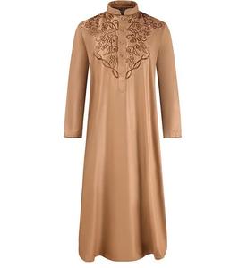 Top Qualité Plain Casual Hommes Thobe Vêtements Islamiques Hommes Thobe Caftan À Manches Longues Vêtements Musulmans - Product Image 6