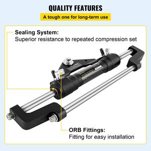 Best Hydraulic Outboard Steering Cylinder 550 Mm Stroke 50mm <b>Rod</b> Diameter For 1/2 In Pipe Marine Boat Use - Product Image 2