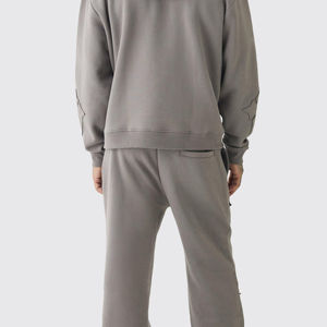 Conjunto de chándal con logotipo personalizado para hombre, ropa deportiva, trajes para correr, chándal acampanado de 2 piezas, conjunto de Sudadera con capucha y pantalón - Product Image 2