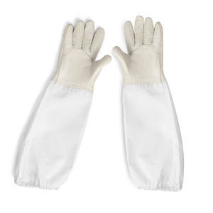 Meilleurs gants d'apiculture en cuir de vachette XL Gants de protection blancs antidérapants confortables en silicone et polyester pour apiculteurs - Product Image 2