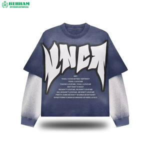 เสื้อยืดแขนยาวสองชั้นแบบยูนิเซ็กซ์ หนานุ่ม ระบายอากาศได้ดี เป็นมิตรกับสิ่งแวดล้อม คอกลม ทรงโอเวอร์ไซส์ - Product Image 1