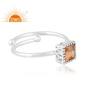 Meilleure vente bague empilable en argent sterling fin avec citrine naturelle bijoux personnalisés pour femmes cadeau pour elle - Product Image 2