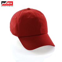 Gorra de Béisbol Roja de 6 Paneles INDEX SPORTSWEAR, Unisex, de Algodón, Color Sólido, Ajustable, para Adultos