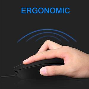 Souris filaire USB M10 avec rétroéclairage LED, design ergonomique, 3 boutons programmables, molette de défilement tactile pour ordinateur portable et de bureau - Product Image 4