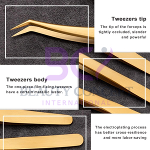 3 Pcs Eyelash Extension Tweezers Set Wholesale Rate Highest Quality Curved Grafted Eyelash Extension Tweezers - Product Image 3