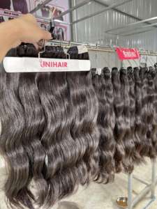 ผมมนุษย์หยักศกธรรมชาติผมมนุษย์แบบไม่ผ่านการทำหนังกำพร้าไม่ผ่านกระบวนการ1มัดจากผู้จำหน่ายในเวียดนาม - Product Image 3