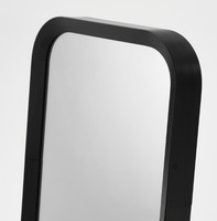 Miroir de table rectangulaire sur pied, décoratif, de luxe, style Art Déco, fait main, avec cadre en fer, écran LED, épaisseur 4 mm, noir KSN