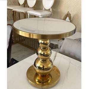 furniture style living room round modern Silver metal legs Modern Metal Side <b>Table</b> - Product Image 2