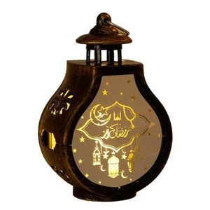 Lanterne décorative en métal Ramadan Kareem de qualité supérieure avec poignée suspendue adaptée aux décorations de jardin et de maison de balcon - Product Image 5