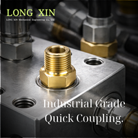 LONGXIN Raccord rapide en laiton BSPT R3/8 "-19 Filetage mâle HEX 19 L43mm Raccords hydrauliques/pneumatiques JTSP-38