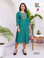 Kurti en rayonne de taille et de couleur personnalisables, tissu écologique pour un usage régulier et décontracté, production quotidienne