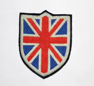 英国の手刺繍、フェルトに縫い付けられた地金ワイヤー