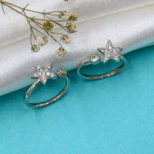 NOVAMART Fine Gold-Plated Shooting Star Silver <b>Toe</b> <b>Rings</b> for Wedding Engagement & Gifts Wholesale Export - Product Image 1