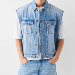 Denim Vest for the Modern Men and women Casual <b>Vintage</b> Stylish Denim Vest <b>Wardrobe</b> Essential Distressed Effortlessly Cool Style - Product Image 1