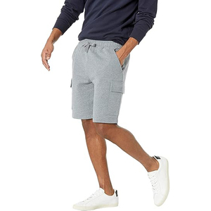 Pantalones cortos de lana para hombre, informales, de algodón, textura suave, cintura elástica, para estar en casa, gimnasio, ropa de verano - Product Image 2