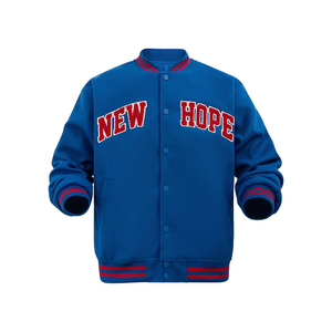 Chaqueta de béisbol de lana Vintage hecha a medida para hombre estilo bombardero de escuela secundaria bordado de chenilla Varsity Casual invierno de talla grande - Product Image 1