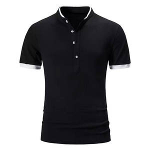 Camiseta de manga corta para hombre, Polo básico con cuello levantado, camiseta con logotipo personalizado, camiseta Polo de alta calidad - Product Image 2