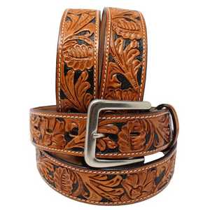 เข็มขัดหนังวัวแท้คาวบอยตะวันตกดีไซน์แบบใช้มือหัวเข็มขัดสแตนเลสผู้ผลิตเข็มขัดตะวันตก - Product Image 5