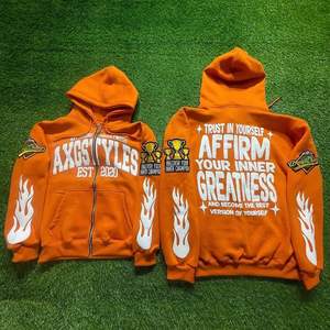 Personnalisable 100% coton hiver pleine fermeture éclair à capuche de haute qualité avec plaine pour bouffée impression Logo solide quantité minimale de commande bas pour votre marque - Product Image 4