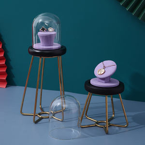 Kim loại vòng hiển thị đứng với PU da Vòng cổ bông tai trang sức hiển thị Set Cửa Hàng Bán buôn cổ trang sức hiển thị giá - Product Image 3