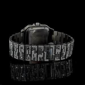 Édition limitée de luxe analogique glacé deux tons Moissanite diamant montre Hip Hop Style carré en acier inoxydable de haute qualité 20mm - Product Image 3