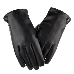 Guantes de Moda de Cuero Cálidos de Invierno de Color Único Nuevo Diseño Precio de Fábrica Guantes de Moda de Cuero con Logotipo Personalizado Impreso - Product Image 2