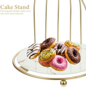 Présentoir à dessert style cage support à gâteau en métal couleur or idéal pour les fêtes d'anniversaire de mariage gâteaux à dessert fruits - Product Image 6