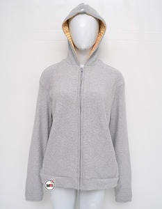 Sweat à capuche unisexe entièrement gaufré 400 GSM poids lourd Logo personnalisé 100% coton Tech Button Zip up Hoodies - Product Image 1