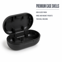 Boîtier de charge pour écouteurs TWS moulé par injection sur mesure, en plastique ABS, surface haute brillance, OEM ODM