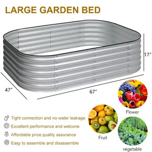 Plateaux de jardin surélevés extérieurs en métal Assemblage facile OEM ODM Grands jardinières de légumes en acier galvanisé - Product Image 5