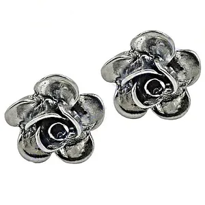 Pendientes de Botón de Flor de Rosa de Plata de Ley 925 Chapados en Oro de Moda para Mujer con Diamante para Boda o Compromiso, Joyería Geométrica, Regalo - Product Image 3