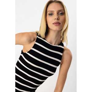 Vestido a rayas con abertura - Product Image 3