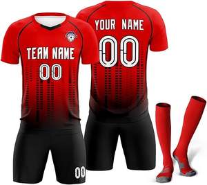 Uniforme de football de conception à la mode pour adultes avec étiquette personnalisée Techniques de coupe automatisées professionnelles Vêtements de football - Product Image 6