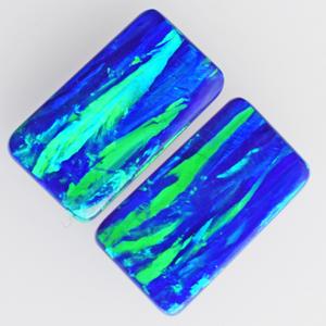 Paire opale 6 CTW Cabochon taille 16x9x2 MM boucles d'oreilles forme Rectangle fabrication de bijoux paire pierre précieuse opale de feu fourniture paire faite à la main - Product Image 3