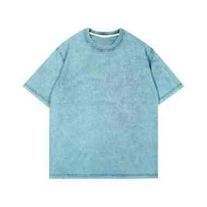 Top Premium venta al por mayor ácido lavado gota hombro camiseta 100% algodón Jersey en blanco liso cómodo tamaño Slim Fit hombres camiseta - Product Image 5